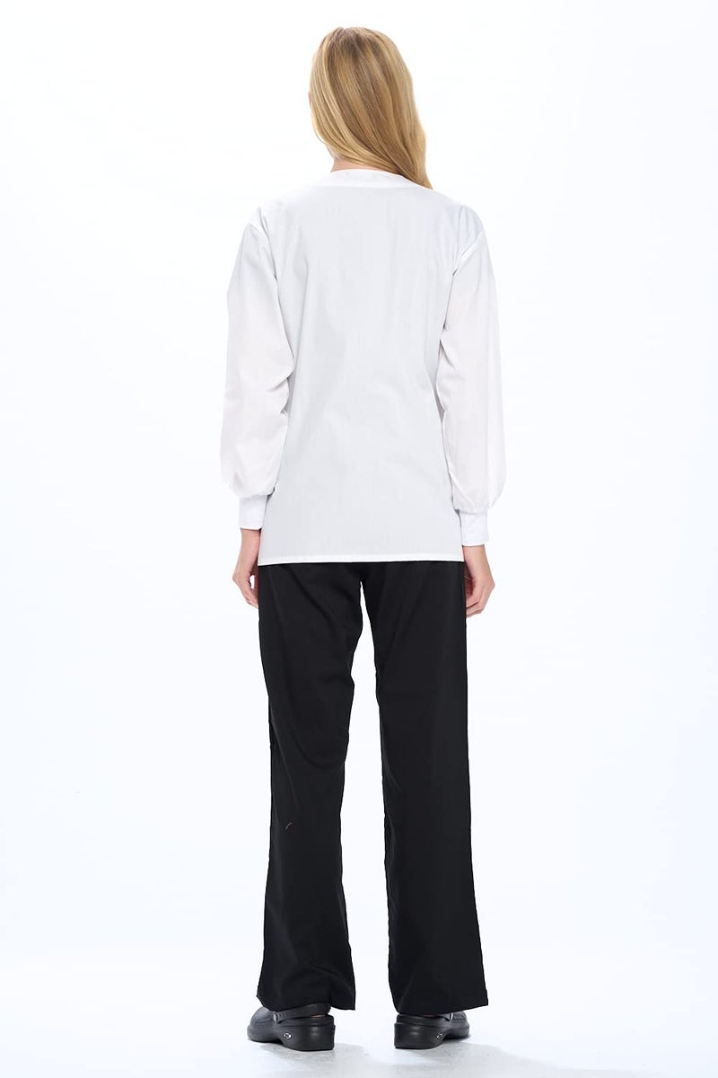 Natural Uniforms Warm Up Scrub Jacket-White-Medium - Image 5
